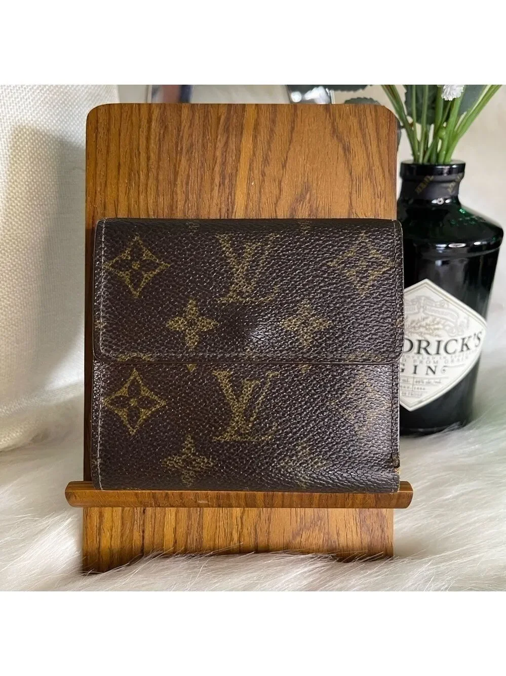 Louis Vuitton Monogram Portefeuille Elise Trifold Wallet Vintage France Compact